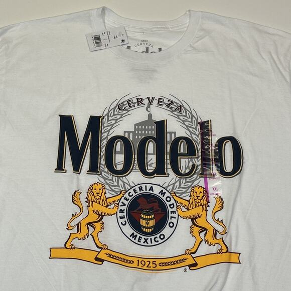 Modelo Especial Beer Graphic T-Shirt Men’s 2XL White 100% Cotton NWT Tee - Picture 2 of 12